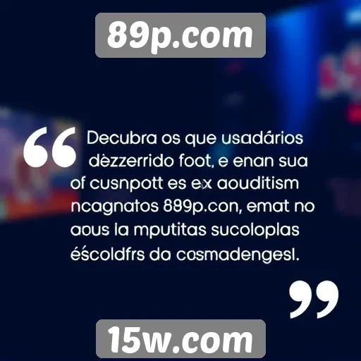 Feedback dos usuários sobre a experiência no 89p.com